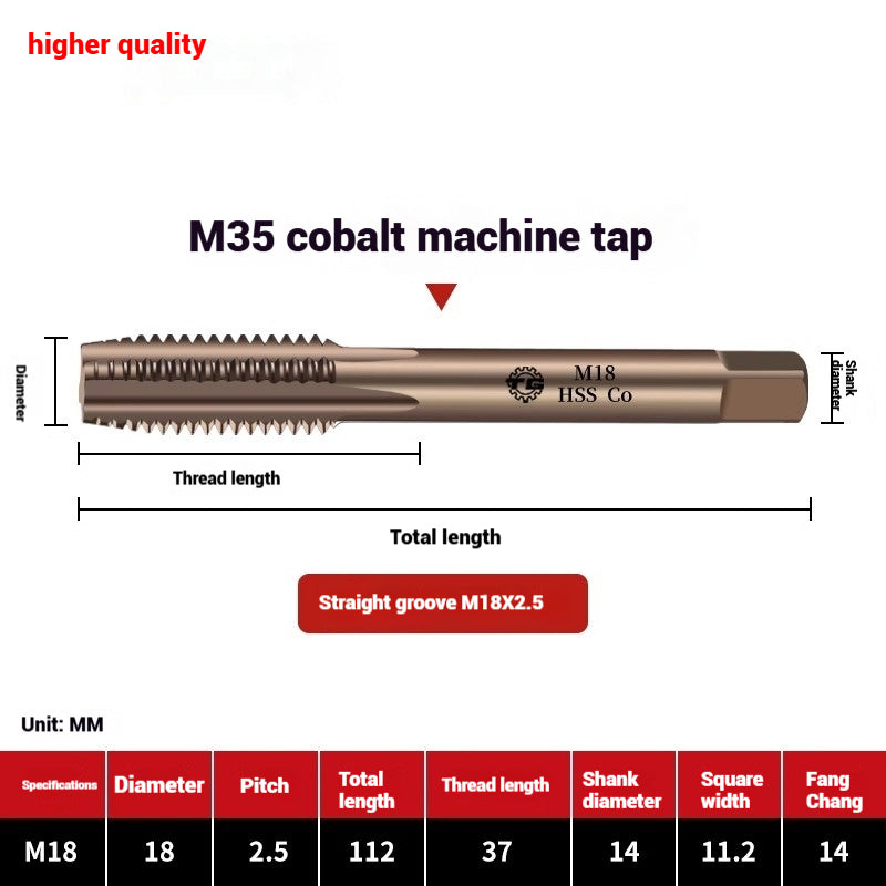 1084-M35 cobalt taps machine use high speed steel stainless steel special taps straight groove spiral apex backtapping taps Shandong Denso Pricision Tools Co.,Ltd.