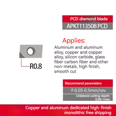 1033-Diamond inserts copper and aluminum special CNC lathe tools gemstone lathe cutter grain super bright PCD cutter head diamond cutter head Shandong Denso Pricision Tools Co.,Ltd.