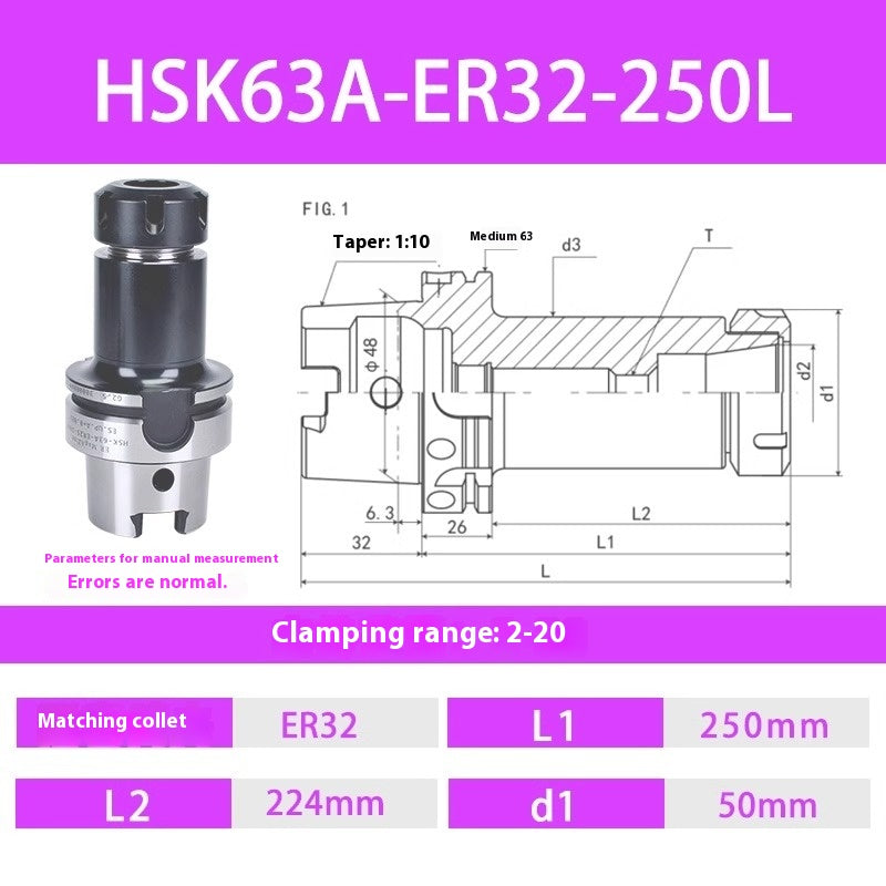 1084-HSK50A 63F 63A-ER32 25 20 16 Flexible Collet Toolholders ER Spring Collet Toolholders Shandong Denso Pricision Tools Co.,Ltd.