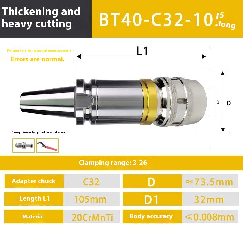 2103-CNC tool holder BT40 BT30 BT50 strong tool holder CNC machining center C32 strong chuck extended tool holder Shandong Denso Pricision Tools Co.,Ltd.