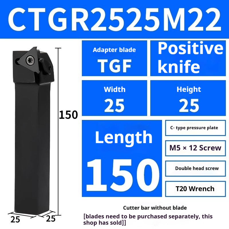 1001-Platen type vertical shallow groove tool bar CTGR1616H22/2020K22/2525M22 with TGF43R blade Shandong Denso Pricision Tools Co.,Ltd.