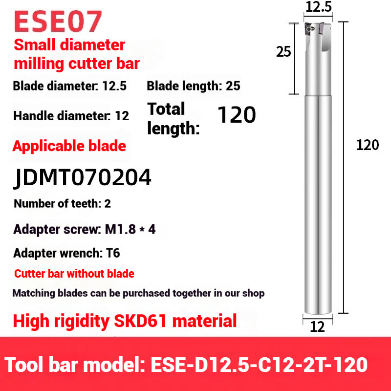 1053-ESE small diameter clear angle milling cutter shanks for 8 10 12 14 16 tungsten carbide milling cutter JDMT070204 double-edged cutter shanks Shandong Denso Pricision Tools Co.,Ltd.