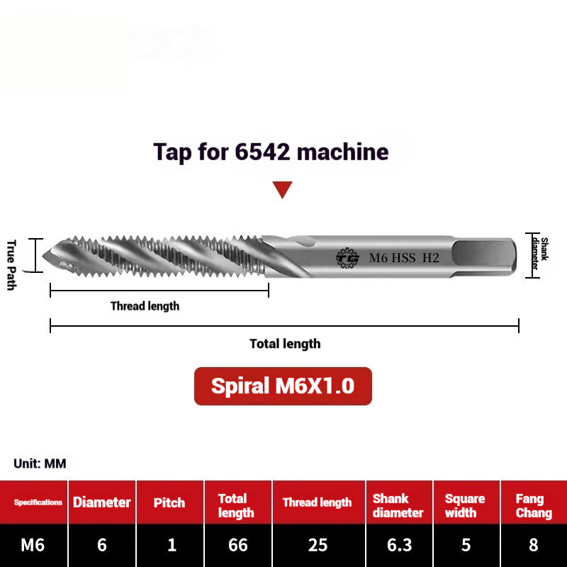 1089-Machine taps stainless steel special spiral apex straight flute taps fine-tooth tapping high-speed steel tapping drills Shandong Denso Pricision Tools Co.,Ltd.