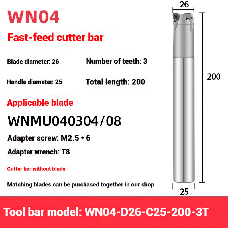 1054-90 degree fast feed WNE heavy cutting MFWN right angle milling cutter shank WNMU040304 double-sided hexagonal milling cutter blade Shandong Denso Pricision Tools Co.,Ltd.