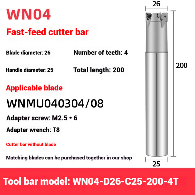 1054-90 degree fast feed WNE heavy cutting MFWN right angle milling cutter shank WNMU040304 double-sided hexagonal milling cutter blade Shandong Denso Pricision Tools Co.,Ltd.