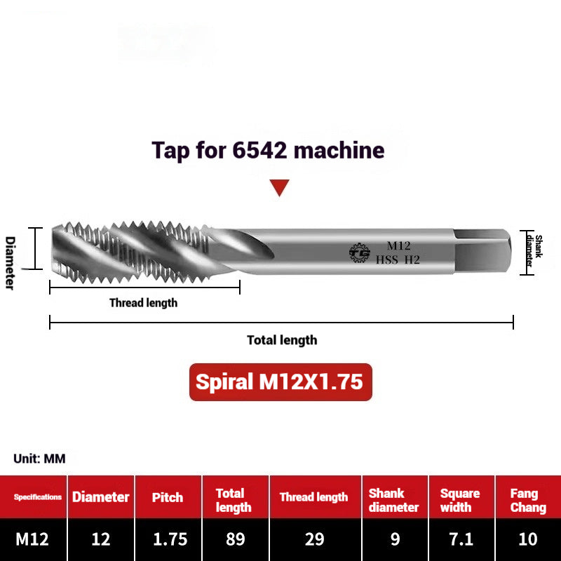 1089-Machine taps stainless steel special spiral apex straight flute taps fine-tooth tapping high-speed steel tapping drills Shandong Denso Pricision Tools Co.,Ltd.