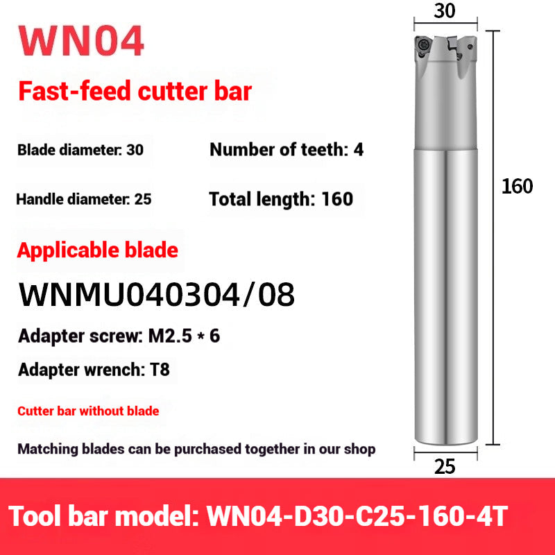 1054-90 degree fast feed WNE heavy cutting MFWN right angle milling cutter shank WNMU040304 double-sided hexagonal milling cutter blade Shandong Denso Pricision Tools Co.,Ltd.