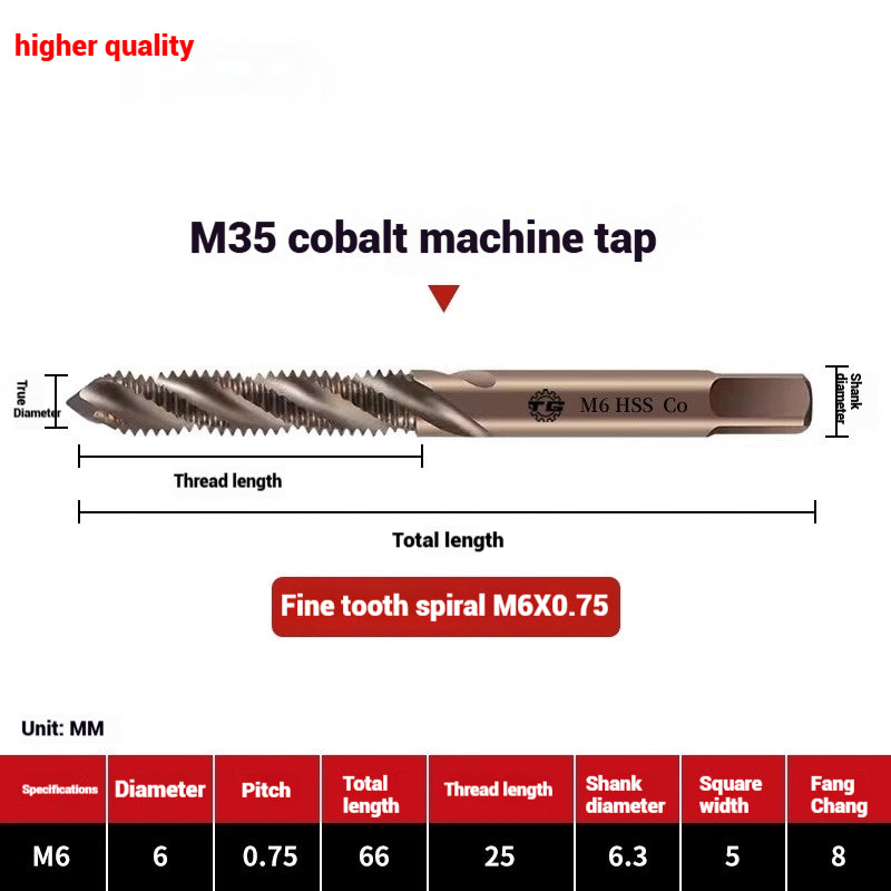 1084-M35 cobalt taps machine use high speed steel stainless steel special taps straight groove spiral apex backtapping taps Shandong Denso Pricision Tools Co.,Ltd.