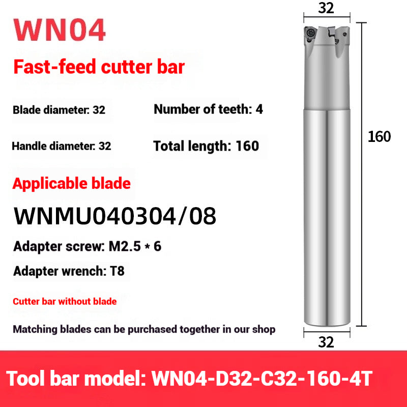 1054-90 degree fast feed WNE heavy cutting MFWN right angle milling cutter shank WNMU040304 double-sided hexagonal milling cutter blade Shandong Denso Pricision Tools Co.,Ltd.