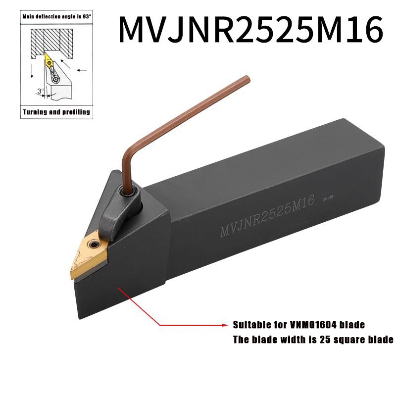3022-External turning tool bar 93 degree external turning tool MVJN lathe tool