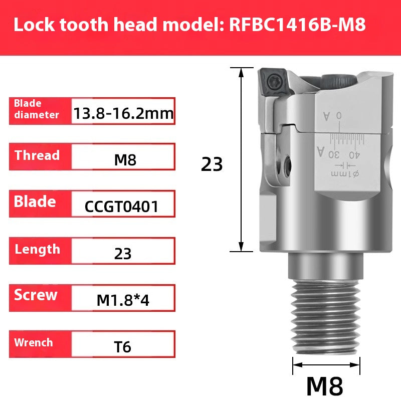 2073-RFBC small diameter coarse boring head locking tungsten carbide alloy seismic boring bar adjustable rough boring head deep hole 10-45 Shandong Denso Pricision Tools Co.,Ltd.