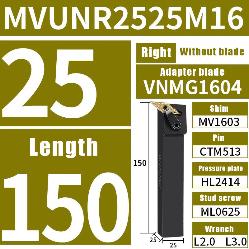 3025-CNC 95 degree external turning tool MVUNR/L 2020K16/2525M16