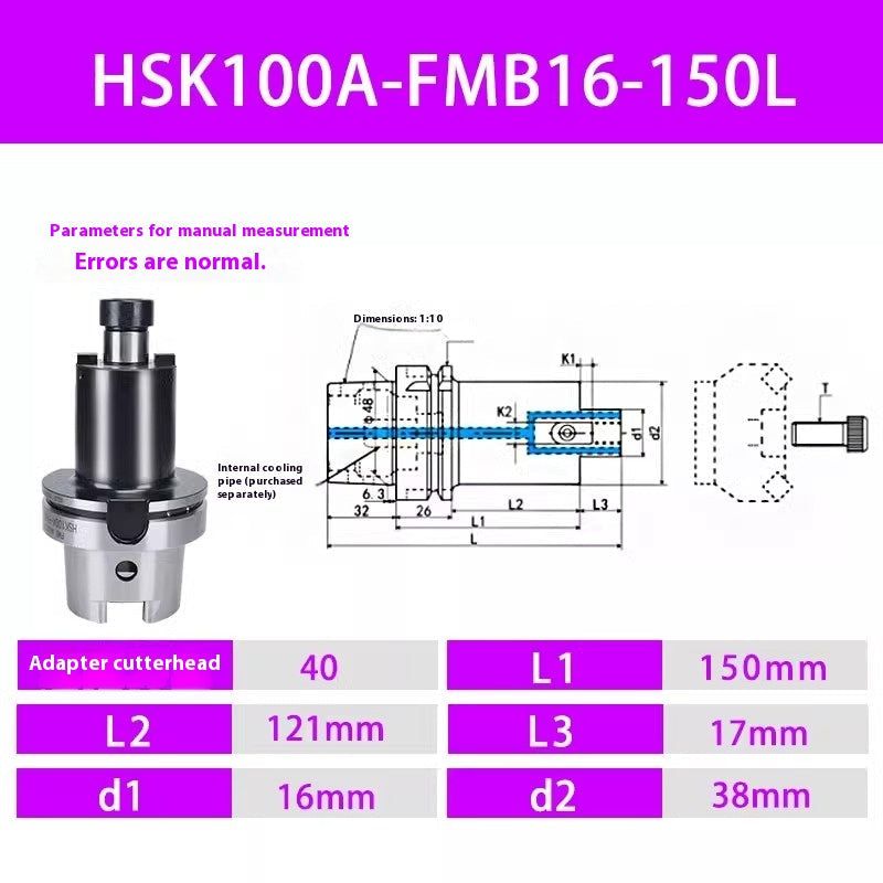 2100-HSK100A Face mill shank HSK A100 FMB22 27 32 40 60 Face internal cooled water type Shandong Denso Pricision Tools Co.,Ltd.