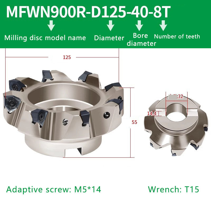 MFWN 90 Degree Fast Feed Milling Cutter Double-sided Hexagonal Heavy Cutting Face Milling Cutter Disk (for WNMU08 Milling Insert) Shandong Denso Pricision Tools Co.,Ltd.