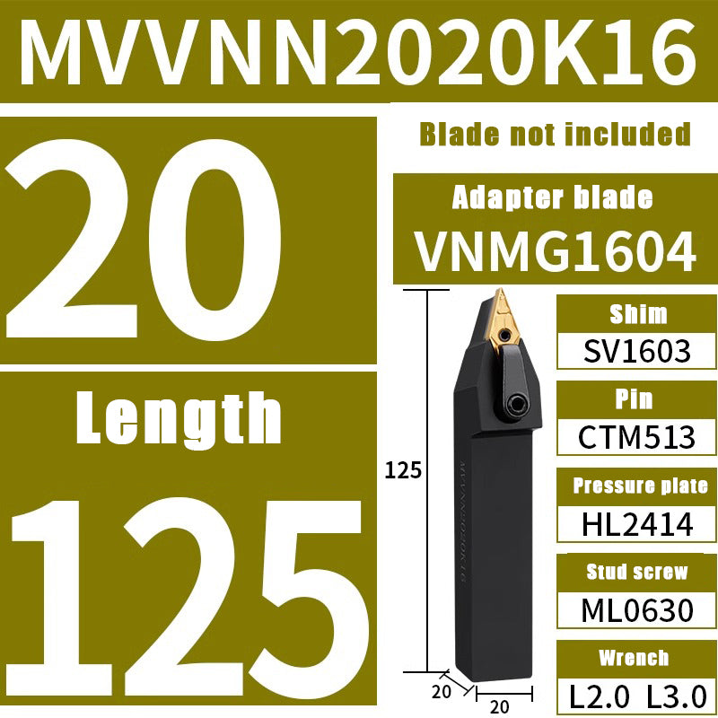 3026-Control lathe tool 72.5 degree external circular sharp knife bar MVVNN lathe frame
