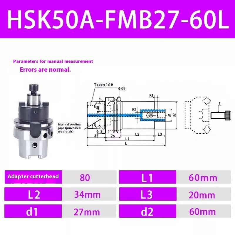 2101- HSK63A-FMB face mill shank face water 50A HSK63A-FMB22 27 3240 face mill shank Shandong Denso Pricision Tools Co.,Ltd.