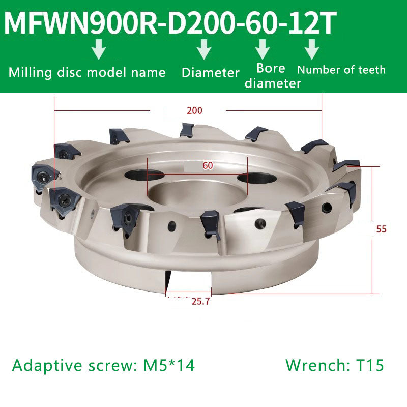 MFWN 90 Degree Fast Feed Milling Cutter Double-sided Hexagonal Heavy Cutting Face Milling Cutter Disk (for WNMU08 Milling Insert) Shandong Denso Pricision Tools Co.,Ltd.