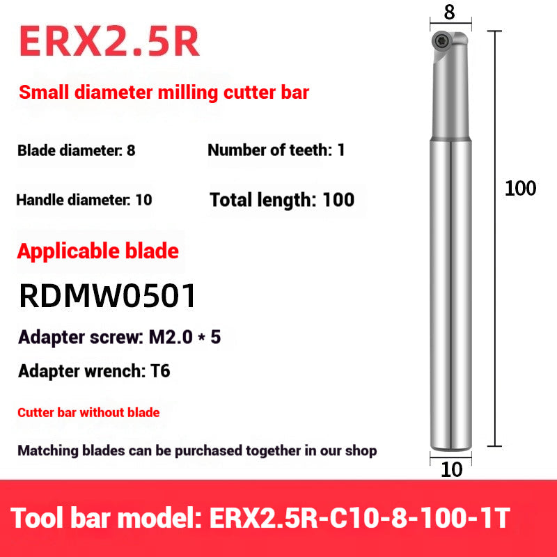 1055-erx 2.5r small diameter milling cutter shank instead of 8 9 10 11 12 13 tungsten carbide milling cutter rmdw0501 inserts Shandong Denso Pricision Tools Co.,Ltd.