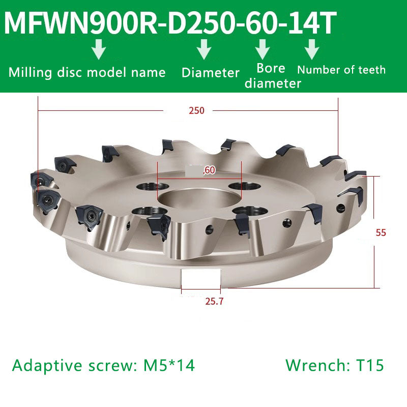 MFWN 90 Degree Fast Feed Milling Cutter Double-sided Hexagonal Heavy Cutting Face Milling Cutter Disk (for WNMU08 Milling Insert) Shandong Denso Pricision Tools Co.,Ltd.