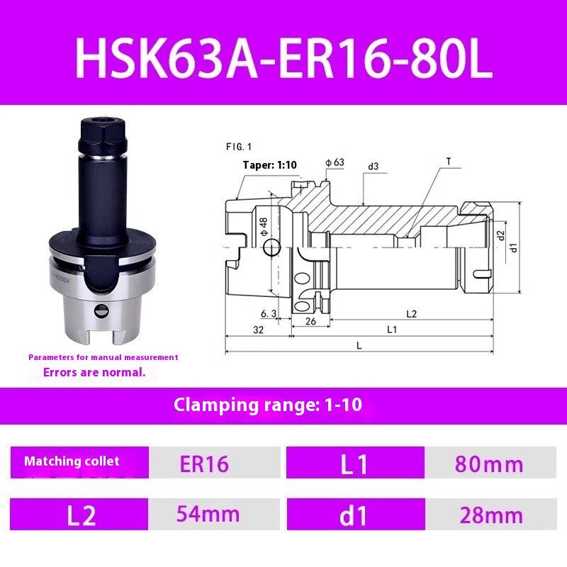 1084-HSK50A 63F 63A-ER32 25 20 16 Flexible Collet Toolholders ER Spring Collet Toolholders Shandong Denso Pricision Tools Co.,Ltd.