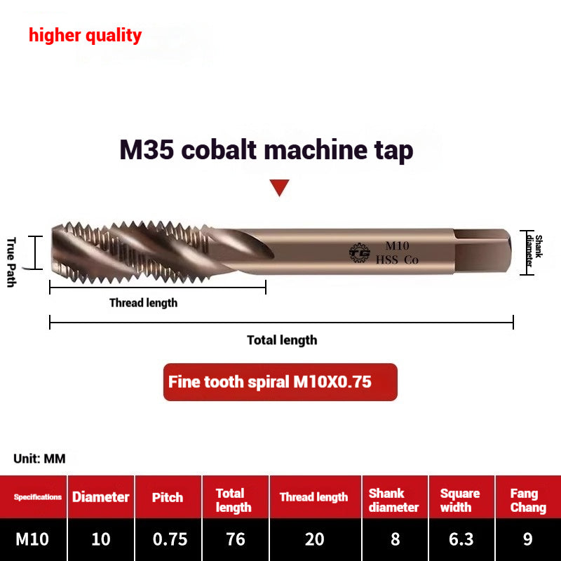 1084-M35 cobalt taps machine use high speed steel stainless steel special taps straight groove spiral apex backtapping taps Shandong Denso Pricision Tools Co.,Ltd.