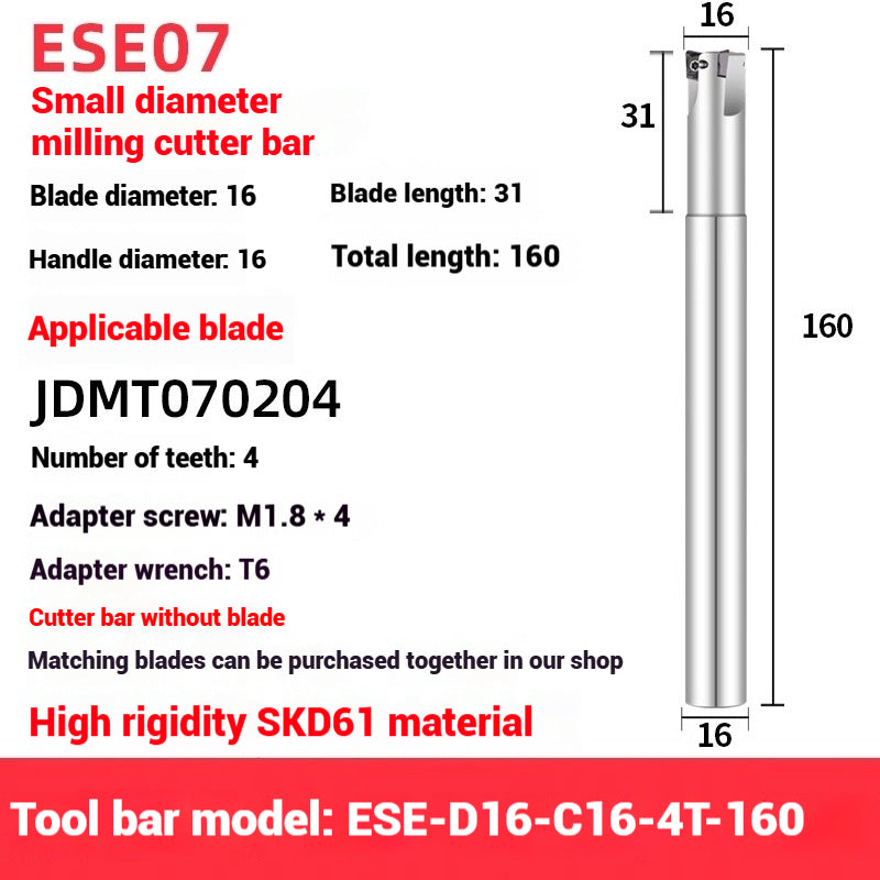 1053-ESE small diameter clear angle milling cutter shanks for 8 10 12 14 16 tungsten carbide milling cutter JDMT070204 double-edged cutter shanks Shandong Denso Pricision Tools Co.,Ltd.