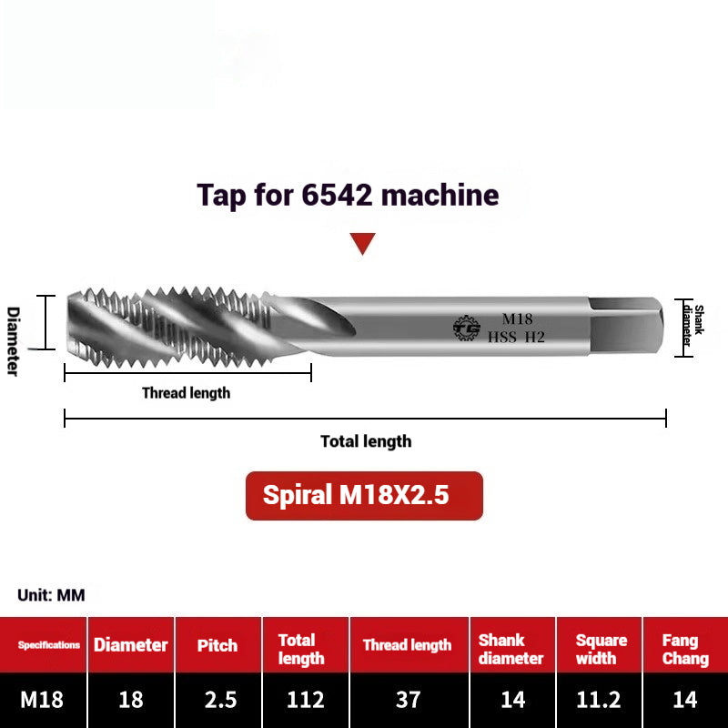1089-Machine taps stainless steel special spiral apex straight flute taps fine-tooth tapping high-speed steel tapping drills Shandong Denso Pricision Tools Co.,Ltd.