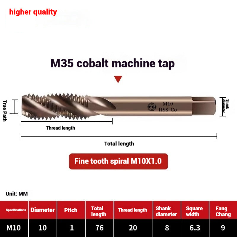 1084-M35 cobalt taps machine use high speed steel stainless steel special taps straight groove spiral apex backtapping taps Shandong Denso Pricision Tools Co.,Ltd.