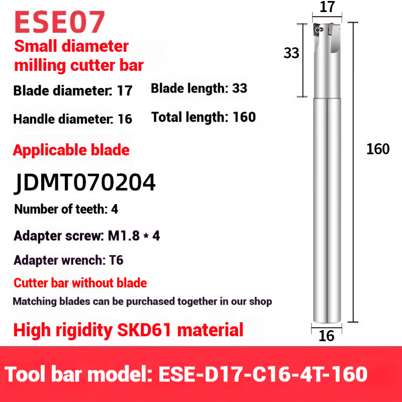 1053-ESE small diameter clear angle milling cutter shanks for 8 10 12 14 16 tungsten carbide milling cutter JDMT070204 double-edged cutter shanks Shandong Denso Pricision Tools Co.,Ltd.
