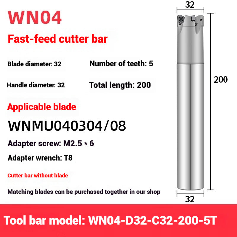 1054-90 degree fast feed WNE heavy cutting MFWN right angle milling cutter shank WNMU040304 double-sided hexagonal milling cutter blade Shandong Denso Pricision Tools Co.,Ltd.
