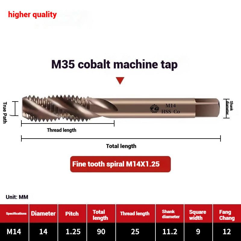 1084-M35 cobalt taps machine use high speed steel stainless steel special taps straight groove spiral apex backtapping taps Shandong Denso Pricision Tools Co.,Ltd.
