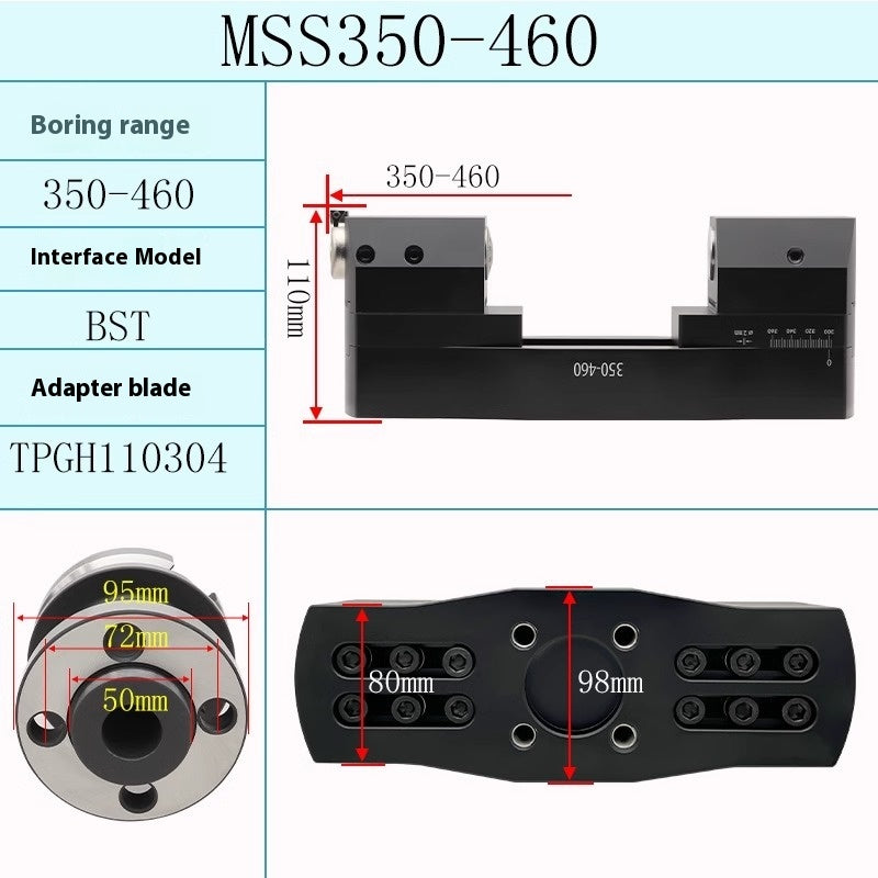 1074-Machining Center Adjustable Heavy Duty Large Bore Fine Adjustment Fine Boring Bars 200-1200 Bridge Type BST Boring Bars BT50 Shandong Denso Pricision Tools Co.,Ltd.