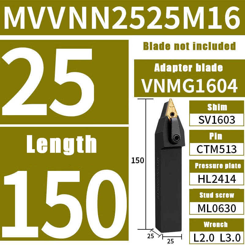 3026-Control lathe tool 72.5 degree external circular sharp knife bar MVVNN lathe frame