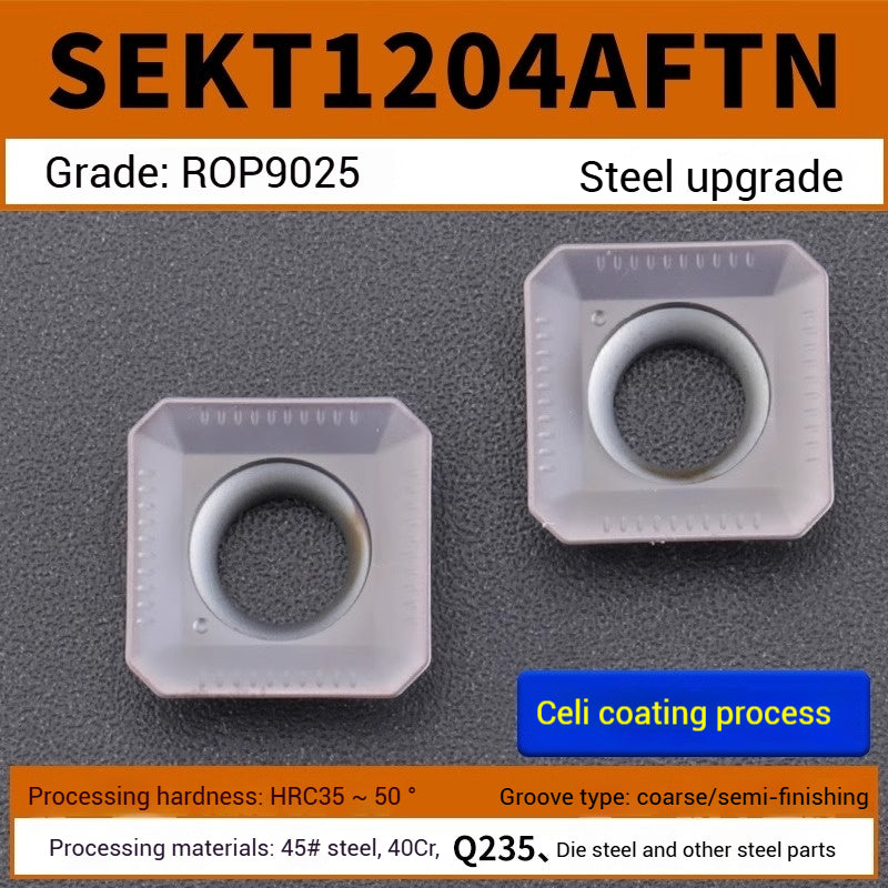 1028-Upgraded CNC milling inserts 45 degree quadrilateral SEKT1204AFTN turning steel parts stainless steel milling cutter disk milling inserts Shandong Denso Pricision Tools Co.,Ltd.