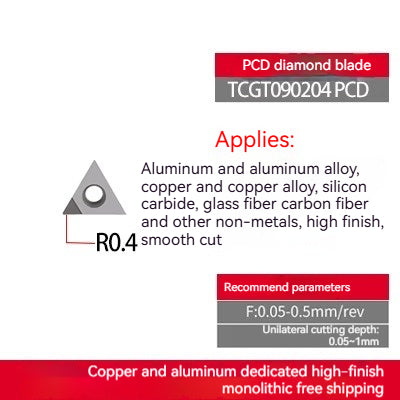 1033-Diamond inserts copper and aluminum special CNC lathe tools gemstone lathe cutter grain super bright PCD cutter head diamond cutter head Shandong Denso Pricision Tools Co.,Ltd.