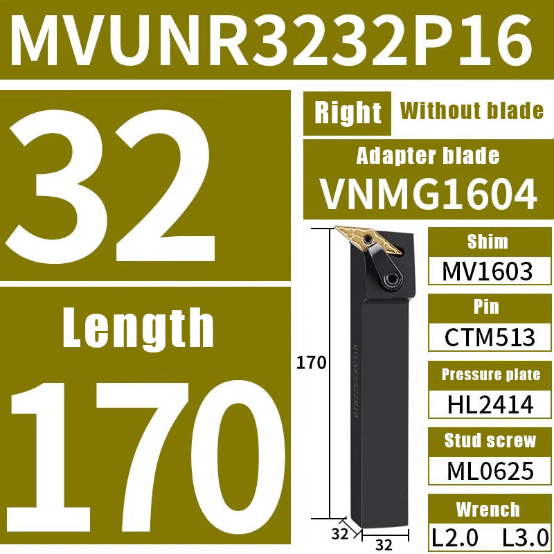 3025-CNC 95 degree external turning tool MVUNR/L 2020K16/2525M16