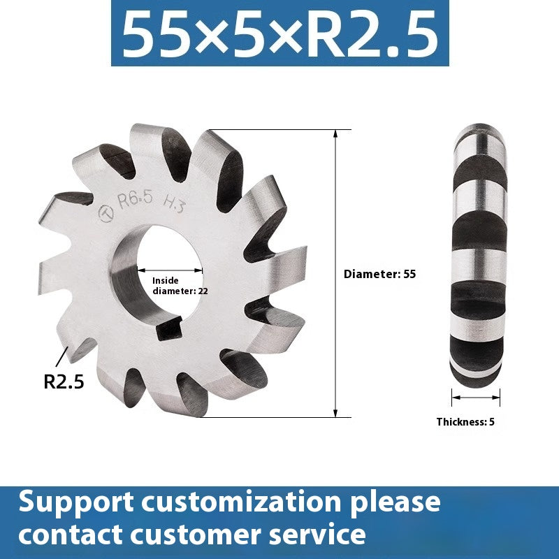 1063-High-speed steel convex semicircular milling cutter external R arc milling cutter saw blade milling cutter high-speed steel cutter disk R1R2R3R4R8R20 Shandong Denso Pricision Tools Co.,Ltd.