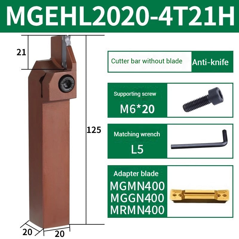 1021-CNC grooving toolholder spring steel toolholder vibration resistant and hardened MGEHR/L series lathe machine clamped grooving toolholder Shandong Denso Pricision Tools Co.,Ltd.