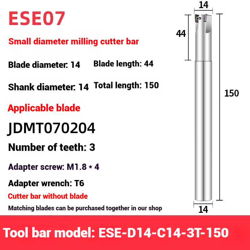 1053-ESE small diameter clear angle milling cutter shanks for 8 10 12 14 16 tungsten carbide milling cutter JDMT070204 double-edged cutter shanks Shandong Denso Pricision Tools Co.,Ltd.