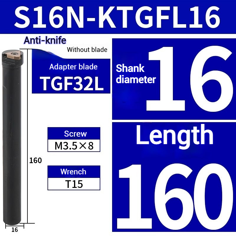 1018-I.D. shallow groove grooving toolholder S16N/S20R/S25S-KTGFR16 Bore Circlip Slot Vertical Shallow Grooving Toolholder Shandong Denso Pricision Tools Co.,Ltd.