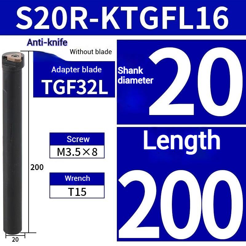 1018-I.D. shallow groove grooving toolholder S16N/S20R/S25S-KTGFR16 Bore Circlip Slot Vertical Shallow Grooving Toolholder Shandong Denso Pricision Tools Co.,Ltd.
