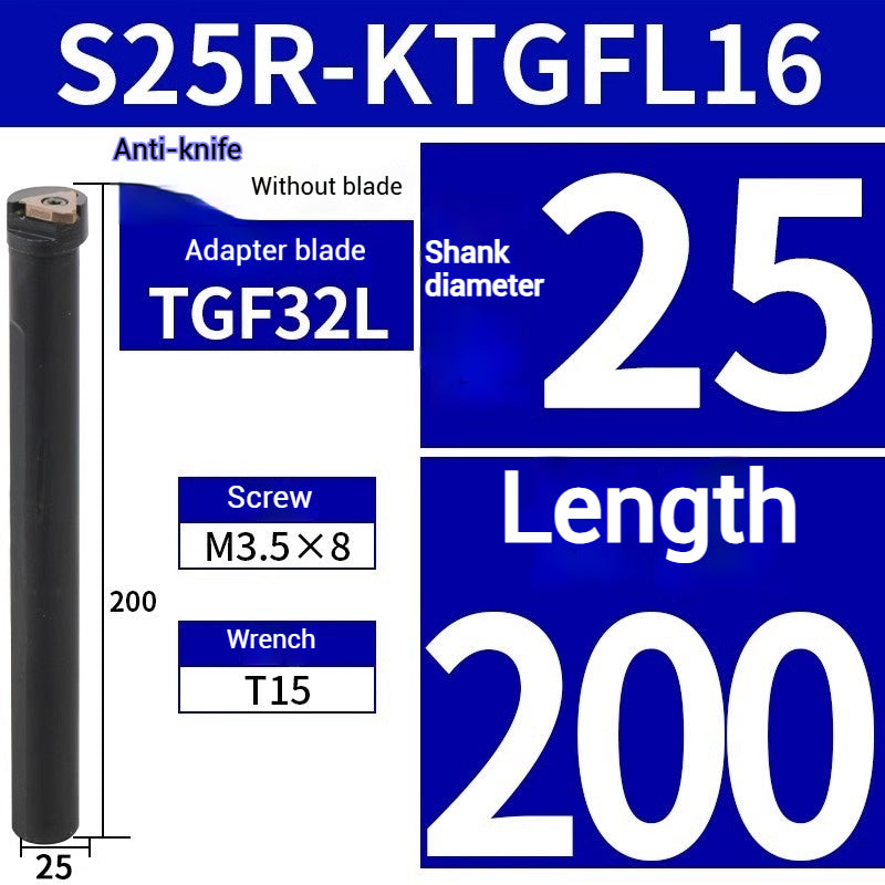 1018-I.D. shallow groove grooving toolholder S16N/S20R/S25S-KTGFR16 Bore Circlip Slot Vertical Shallow Grooving Toolholder Shandong Denso Pricision Tools Co.,Ltd.
