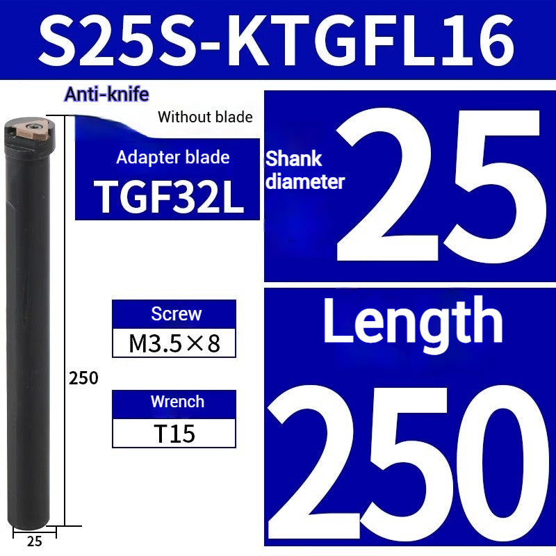 1018-I.D. shallow groove grooving toolholder S16N/S20R/S25S-KTGFR16 Bore Circlip Slot Vertical Shallow Grooving Toolholder Shandong Denso Pricision Tools Co.,Ltd.