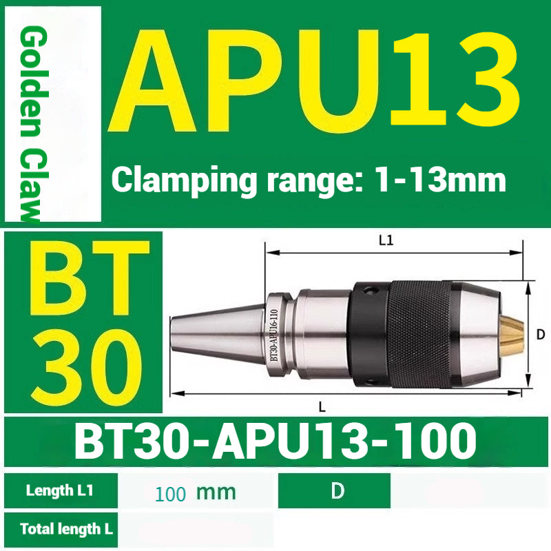 1077-APU one-piece self-tightening drill chuck BT30/BT40/BT50-APU08/13/16 drill bits straight shank milling cutter bits Shandong Denso Pricision Tools Co.,Ltd.