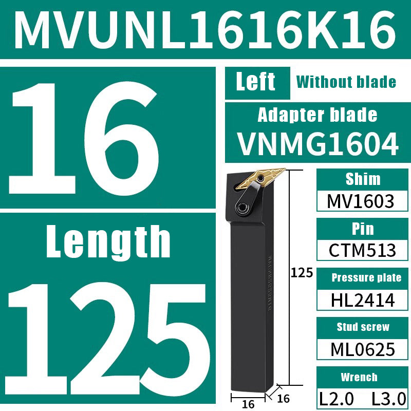 3025-CNC 95 degree external turning tool MVUNR/L 2020K16/2525M16