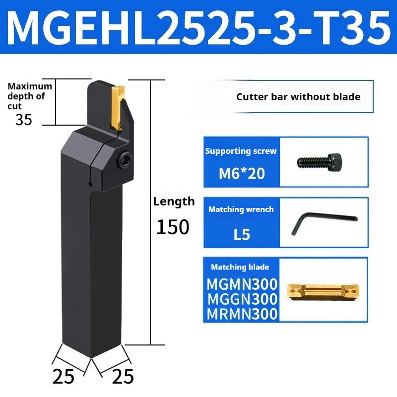 1006-CNC grooving tool bar anti-vibration hardened MGEHR/L reverse knife series lathe machine clamp external cylindrical grooving tool bar Shandong Denso Pricision Tools Co.,Ltd.