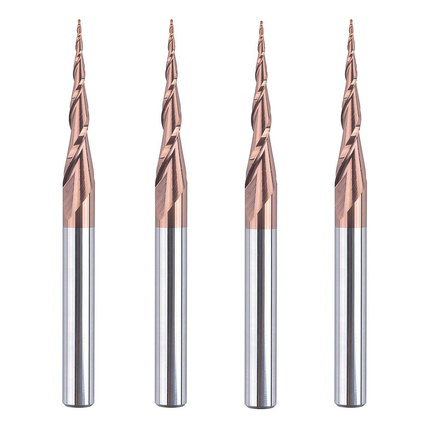 Tapered Ball Nose End Mill 1/4" X 3" with 0.5mm Tip Diameter(0.25mm Radius) Ball Nose 5.26Deg for CNC Machine Engraving Carving Bits