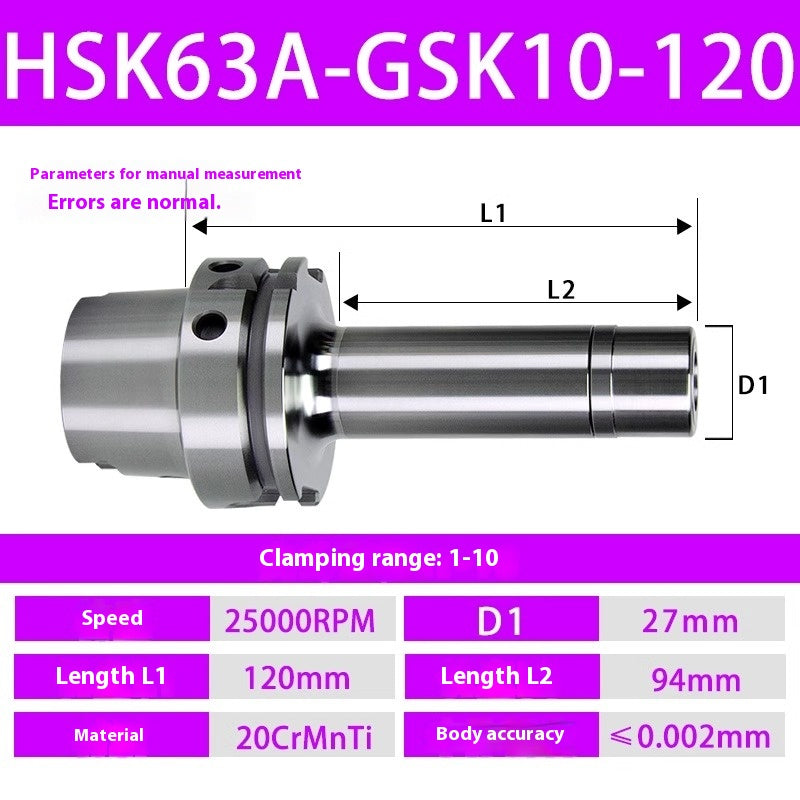 2102-HSK63A series GSK06/10/13/16/20 high-precision SK high-speed tool holder milling cutter holder customized HSK non-standard Shandong Denso Pricision Tools Co.,Ltd.