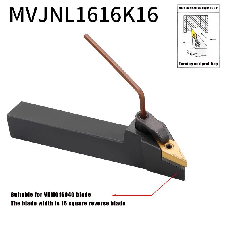 3022-External turning tool bar 93 degree external turning tool MVJN lathe tool