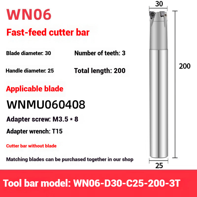 1054-90 degree fast feed WNE heavy cutting MFWN right angle milling cutter shank WNMU040304 double-sided hexagonal milling cutter blade Shandong Denso Pricision Tools Co.,Ltd.